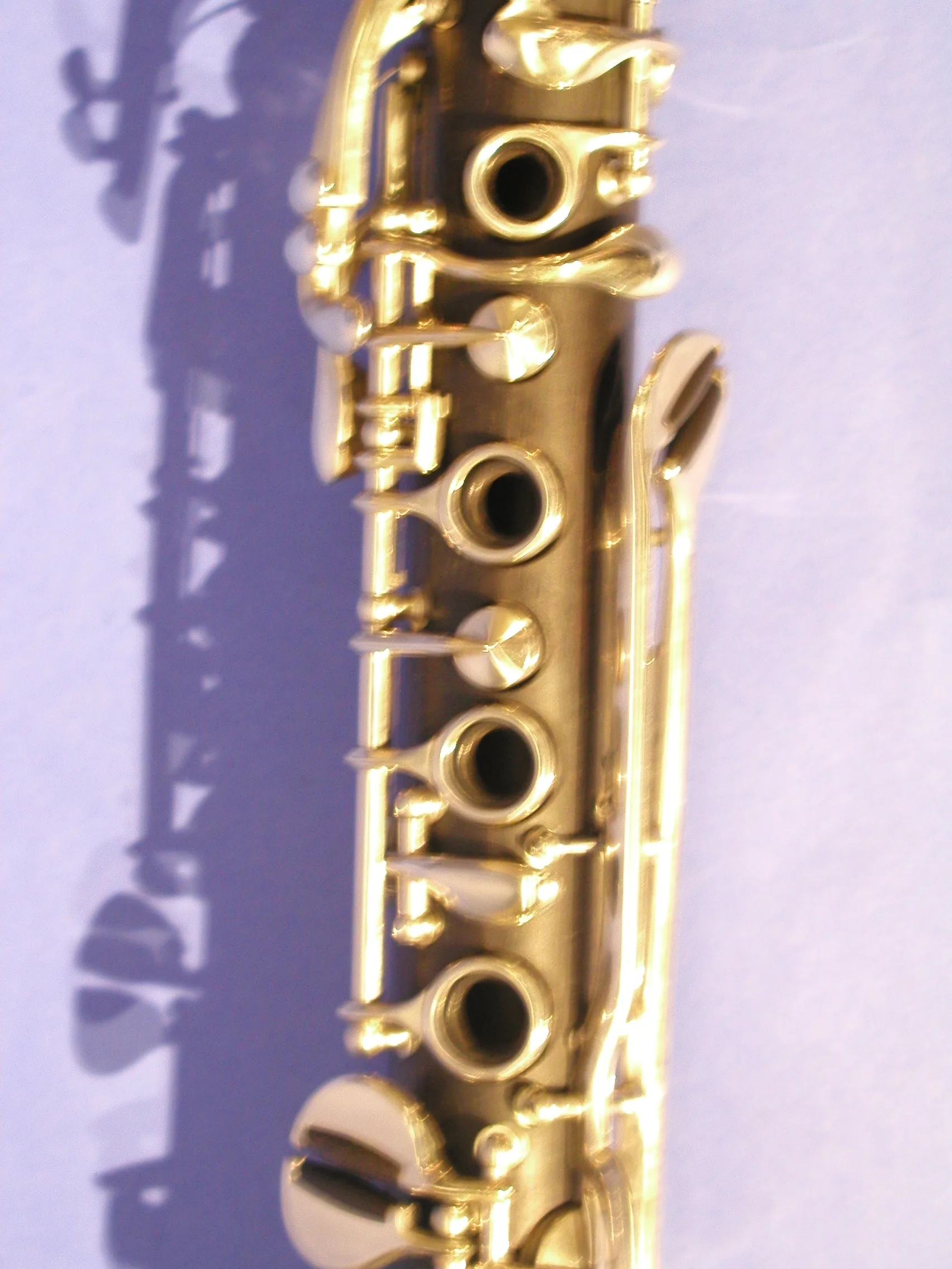 Detail of clarinet keys and tone holes Detail of clarinet keys and tone holes