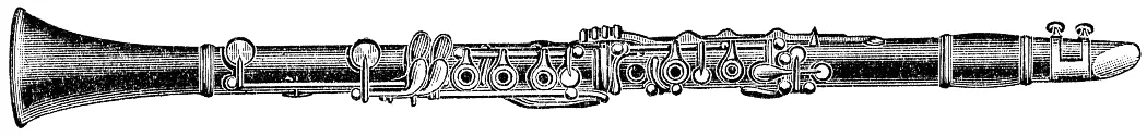 Illustration of a clarinet and its keys Illustration of a clarinet and its keys
