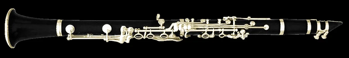 Black clarinet with silver keys Black clarinet with silver keys