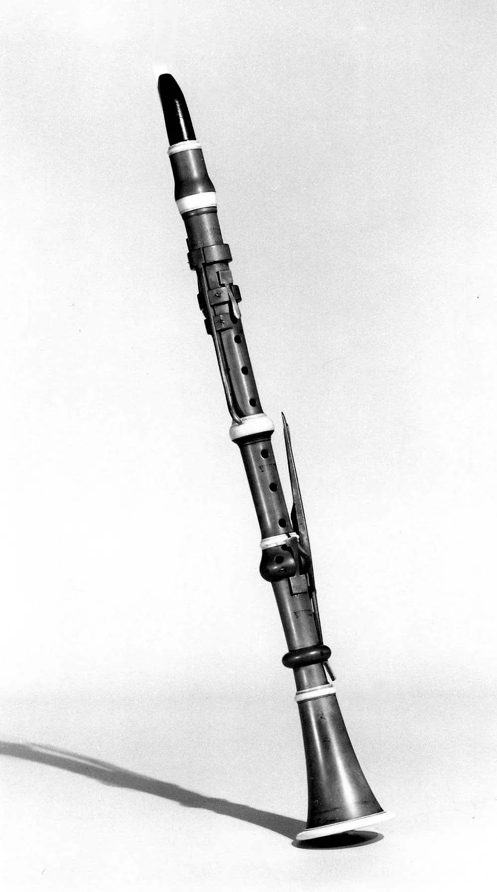 Vintage clarinet photographed in black and white Vintage clarinet photographed in black and white