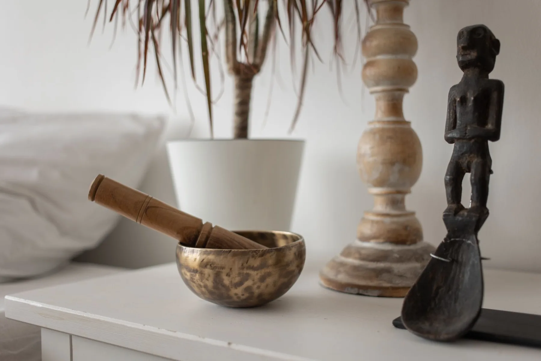 Bol tibétain avec maillet en bois Bol tibétain avec maillet en bois
